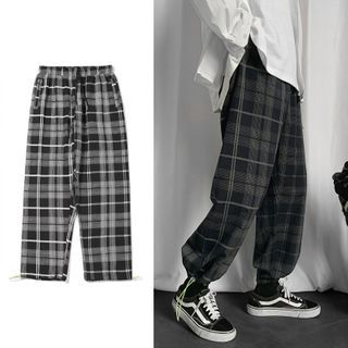 Plaid cheap jogger pants