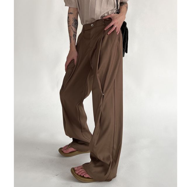 Nahagin - Low Rise Wide Leg Dress Pants | YesStyle Nahagin - Low Rise Wide Leg Dress Pants | YesStyle