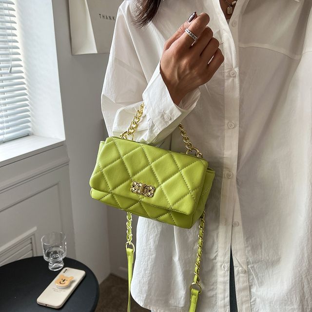 Fionne Quilted Flap Crossbody Bag YesStyle