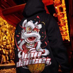 Cowpow - Couple Matching Lion Dance Print Hoodie Cowpow - Couple Matching Lion Dance Print Hoodie