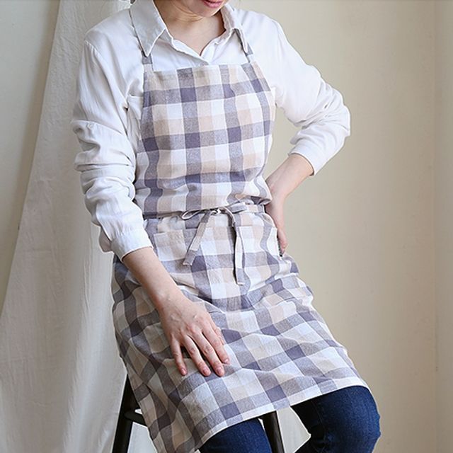 iswas-Pocket-Front Checked Apron
