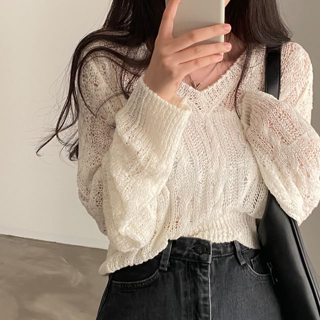 sheer knit top