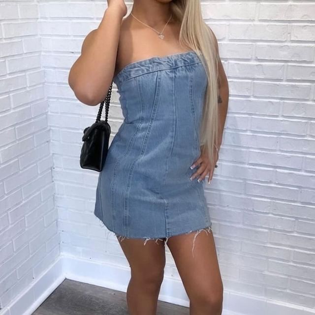 light blue designer dress To Have Your Hand Mini Dress- Light Blue