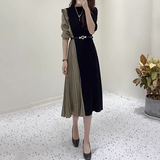 strapless open back dress Elegant A-Line Chiffon Midi Wedding Guest Dress main image 0
