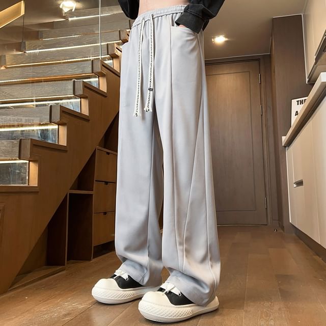 POSI-Mid Rise Plain Wide Leg Pants