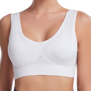 camikiss Plain Perforated Shirred Sports Bra Sale