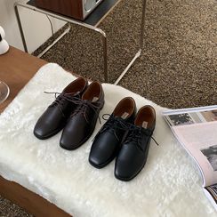 MIKOGI - Faux Leather Lace-Up Loafers MIKOGI - Faux Leather Lace-Up Loafers