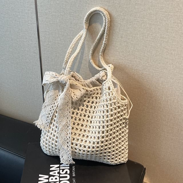 KOCORE-Plain Crochet Tote Bag