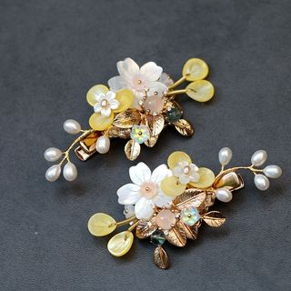 pearl flower hair clip