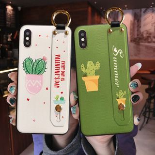 Maykrix Cactus Print Hand Strap Phone Case Iphone 11 Pro Max 11 Pro 11 Se Xs Max Xs Xr X Se 2 8 8 Plus 7 7 Plus Yesstyle