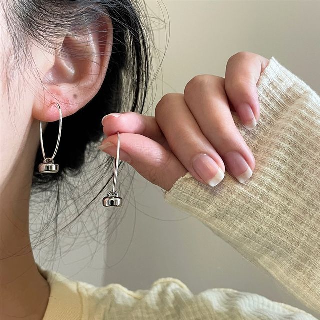 PANGU-Button Alloy Hoop Earring