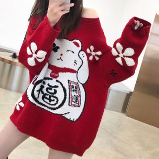 lucky cat sweater