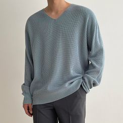 Seoul Homme - V-Neck Rib-Knit Top Seoul Homme - V-Neck Rib-Knit Top