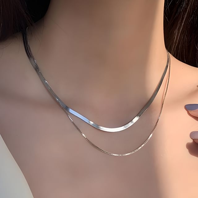 Kamuel-Collier en argent sterling superposé