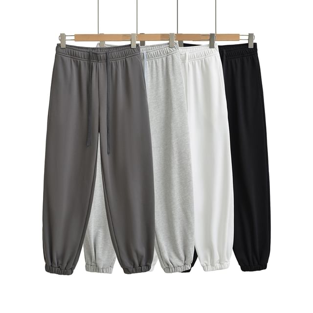 Ulark-High Rise Plain Harem Sweatpants