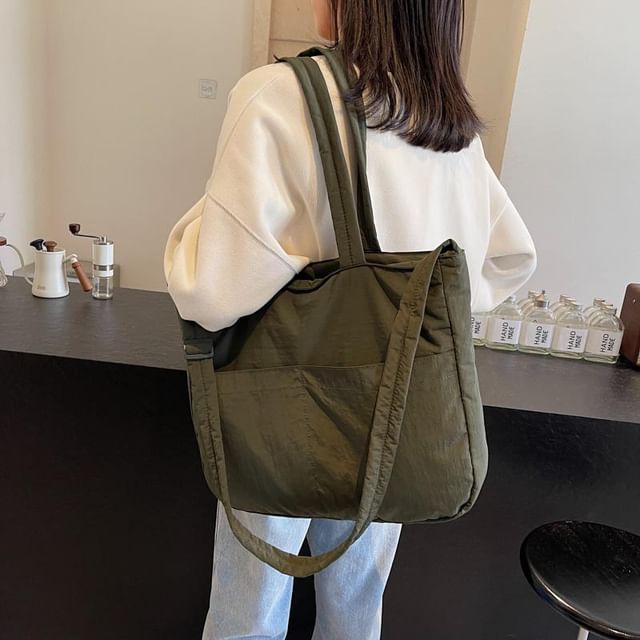 EAVALURE-Plain Fabric Tote Bag