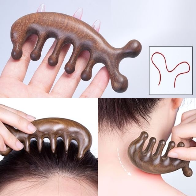 denivyse-Peigne à cheveux massant en bois