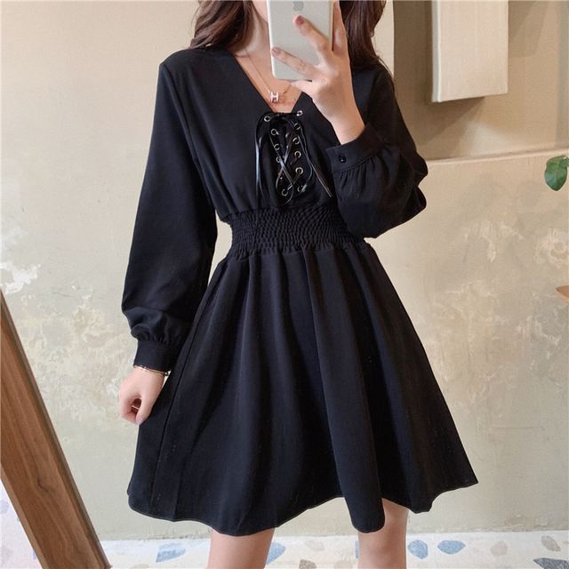 how to replace an invisible zipper in a lined dress Gabella Dark Green Long Sleeve A-line Mini Dress with Crystal Trim XS / US 2