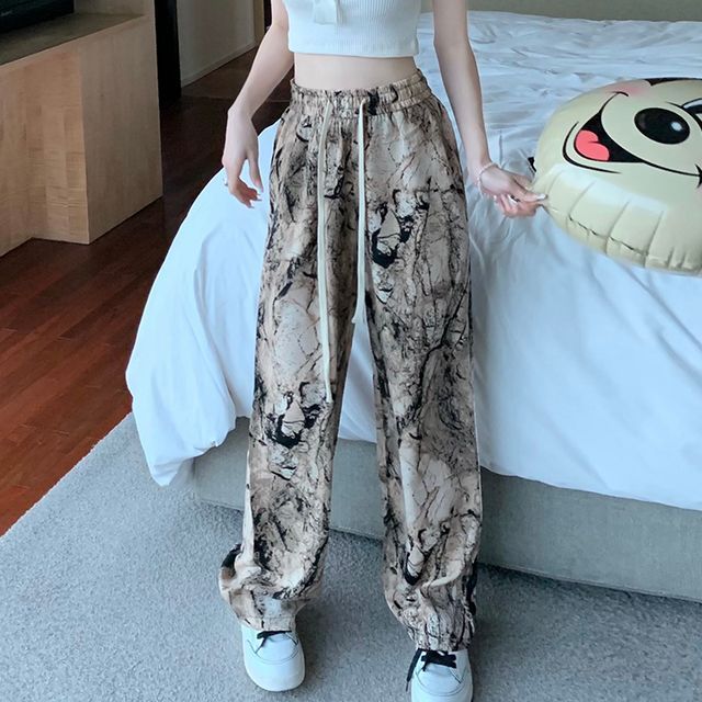 tie dye wide leg sweatpants