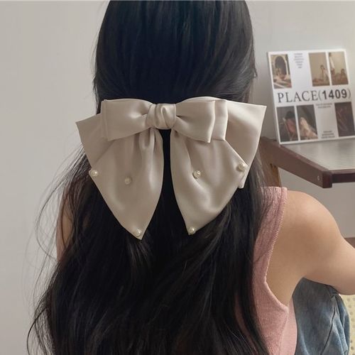 Faux Pearl Bow Hair Clip