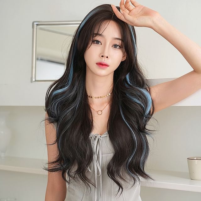 SEVENQ-Highlight Long Full Wig - Wavy