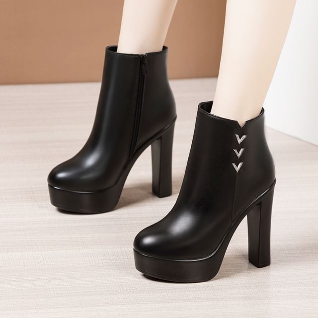 Freesia-Platform High Heel Short Boots
