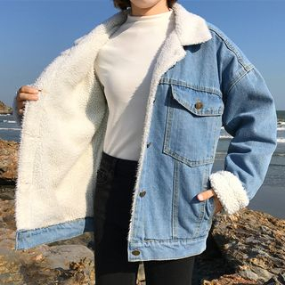 Yonni - Fleece Lined Denim Jacket | YesStyle
