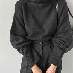 MERONGSHOP - Turtle-Neck Loose-Fit Sweater