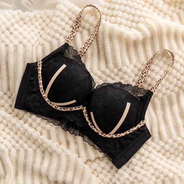 HYG Lingerie-Leopard Print Lace Bra
