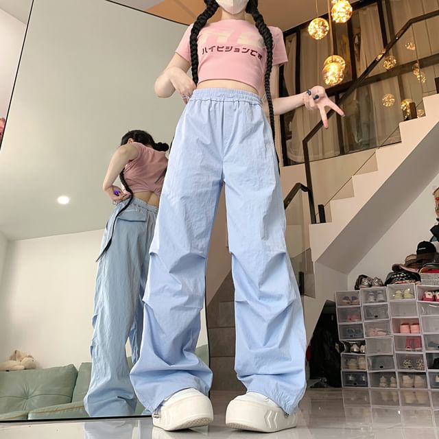 2DAWGS-High Rise Plain Baggy Pants