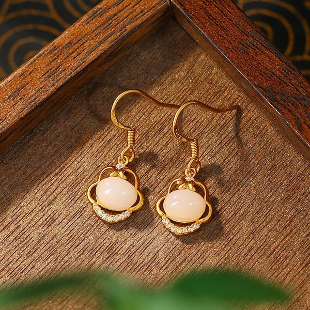 Vaje-Opal Rhinestone Drop Earring