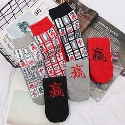 Shippo - 麻將印花襪子 Shippo - 麻將印花襪子