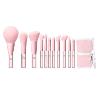 BLJ - Mini Make Up Brush Pouch Set - Pink