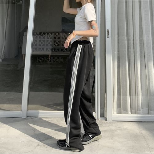 Low Waist Plain Slim-Fit Boot-Cut Sweatpants