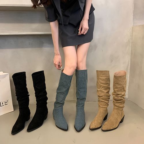 Knee high deals clog boots