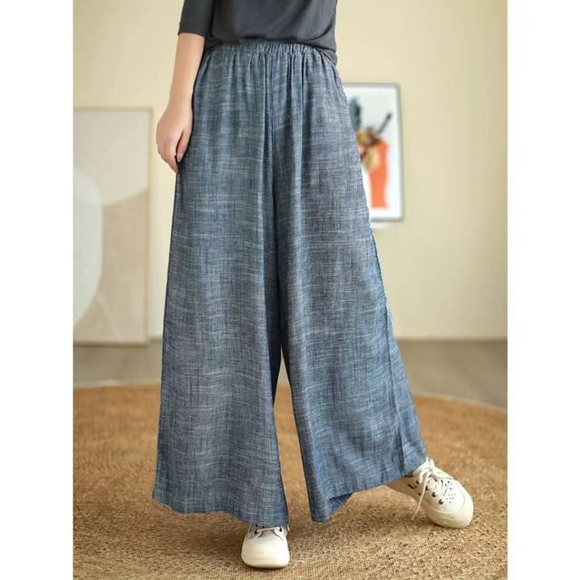 【SATIIIZ】Lupin Bijo Wide Cotton Pants Bline incision wide cotton pants - satiiiz