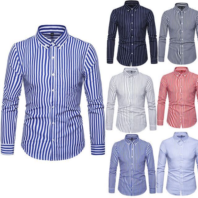 FORSETI-Long-Sleeve Striped Button-Up Shirt