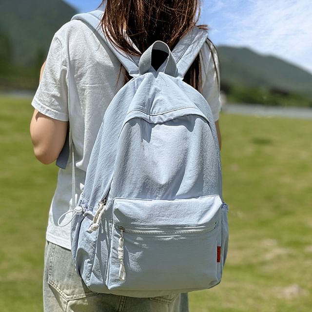 Melois-Nylon Plain Backpack