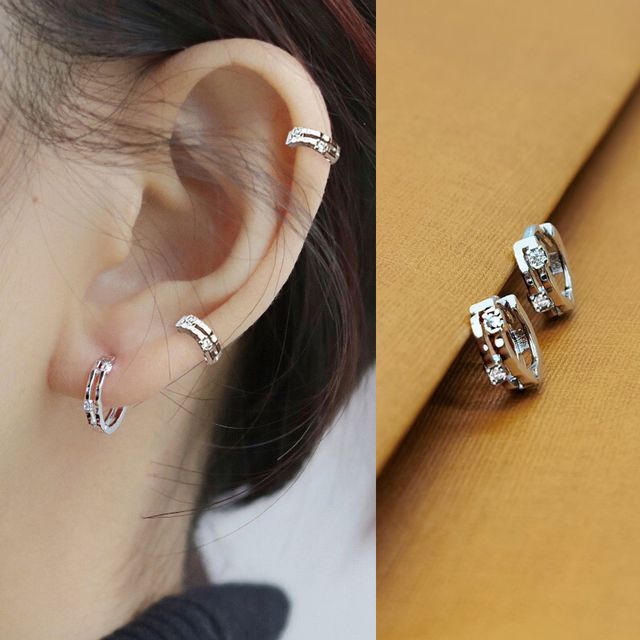 Gaya-Rhinestone Huggie Earring