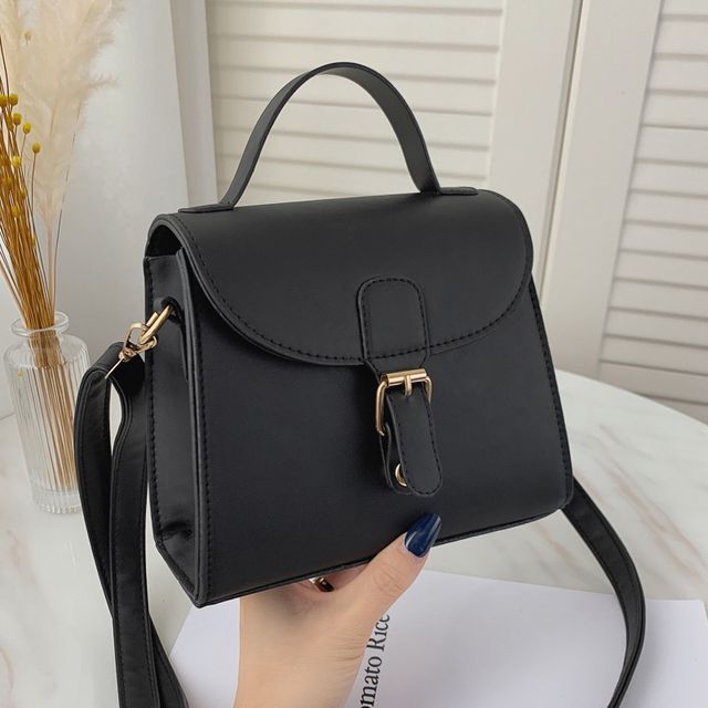 Diamante Top Handle Flap Crossbody Bag YesStyle