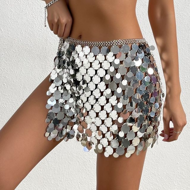 Grizelda-Mid Waist Sequin Mini Pencil Skirt