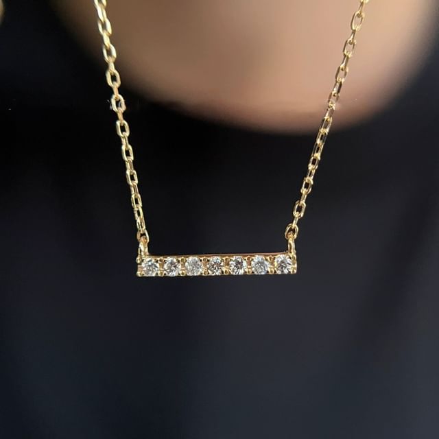 Seirios-Rhinestone Bar Necklace