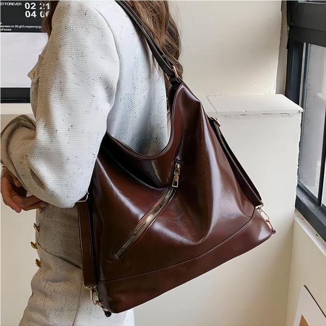 Indenis-Faux Leather Tote Bag