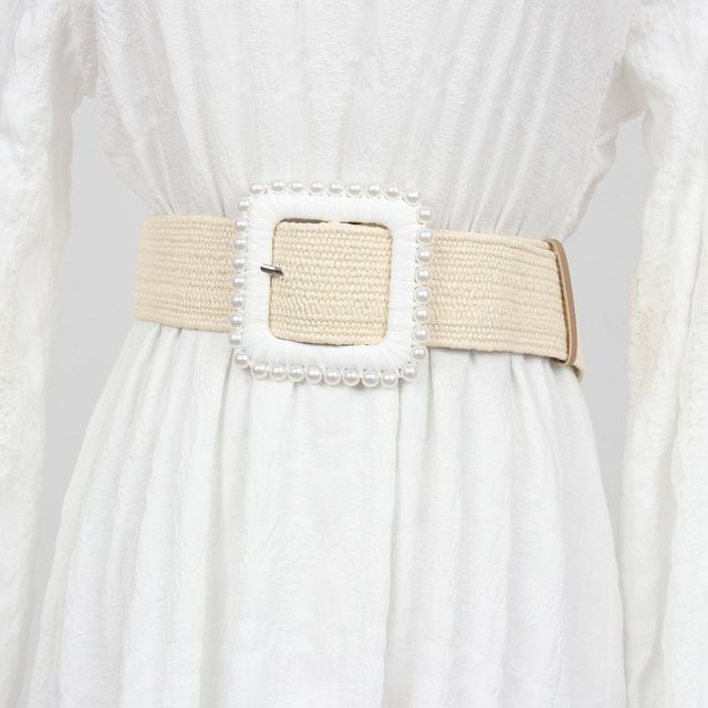 Yumina Faux-Pearl Waist Chain Belt white/pearl One Size