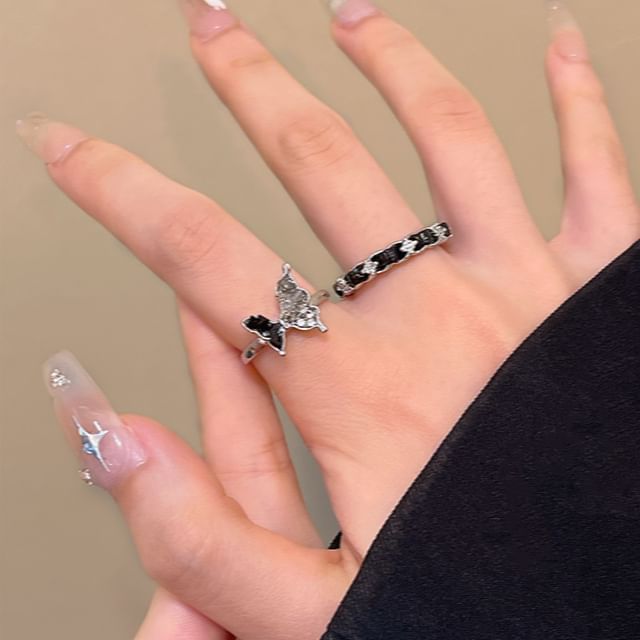 LIVSIA-Rhinestone Open Ring