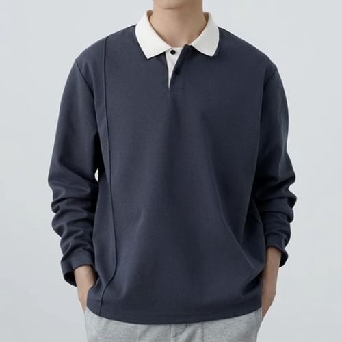 Contrast best sale collar sweatshirt