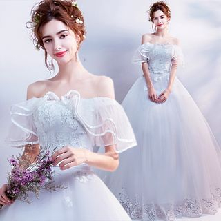 ruffled ball gown