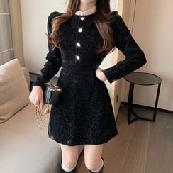 Yupina - Long-Sleeve Mini A-Line Dress Yupina - Long-Sleeve Mini A-Line Dress