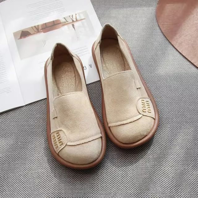 Freesia-Faux Leather Flat Slip Ons