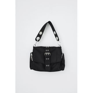 SIMPLY MOOD-Eyelet-Detail Belted Shoulder Bag-One Size